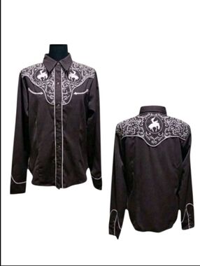 Vintage Roper Bucking Bronco Western Shirt Pearl Snap